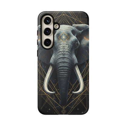 Elephant Mandala Phone Case – Black and Gold Spiritual Elephant Tough Protective Case