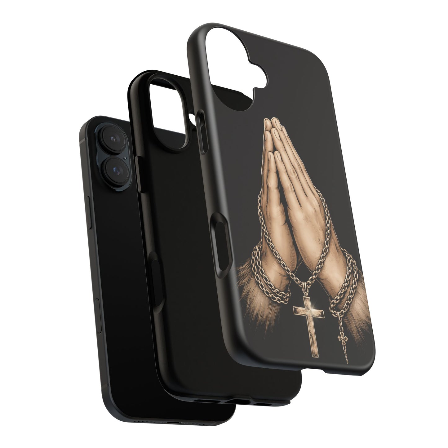 Praying Hands Cross Phone Case – Christian Faith Scripture Cover
