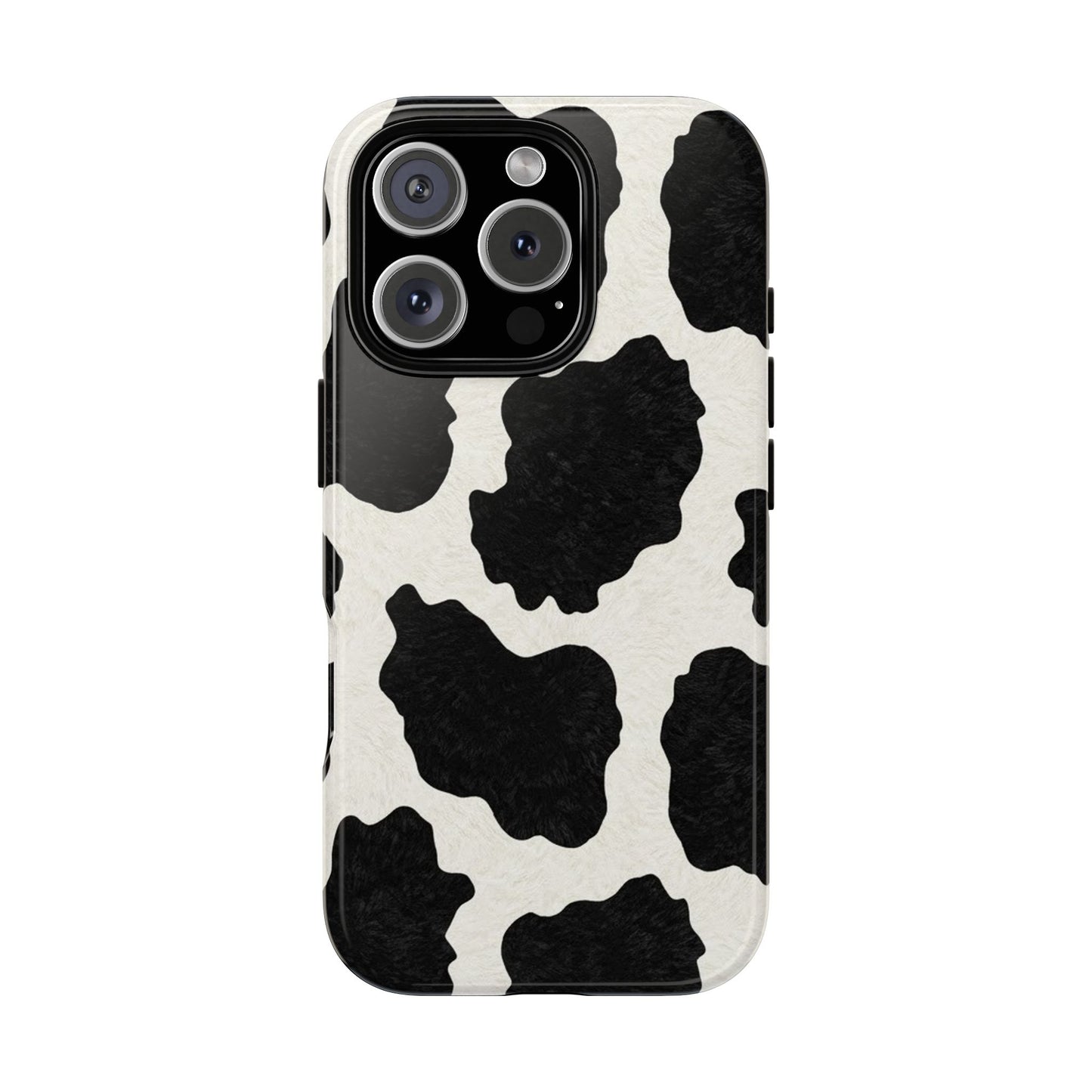 Black & White Cow Print Phone Case | Western Aesthetic iPhone & Samsung Tough Case
