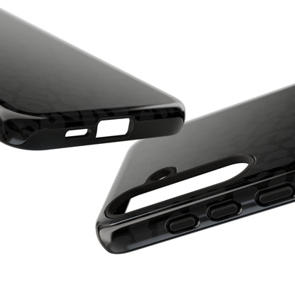 Black Leopard Phone Case | Black on Black Leopard Print Tough iPhone & Samsung Case | Matte or Glossy Protective Cover