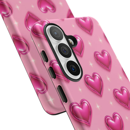 Pink Heart Pattern Phone Case | Tough Protective Case for Iphone, Samsung Galaxy and Pixel