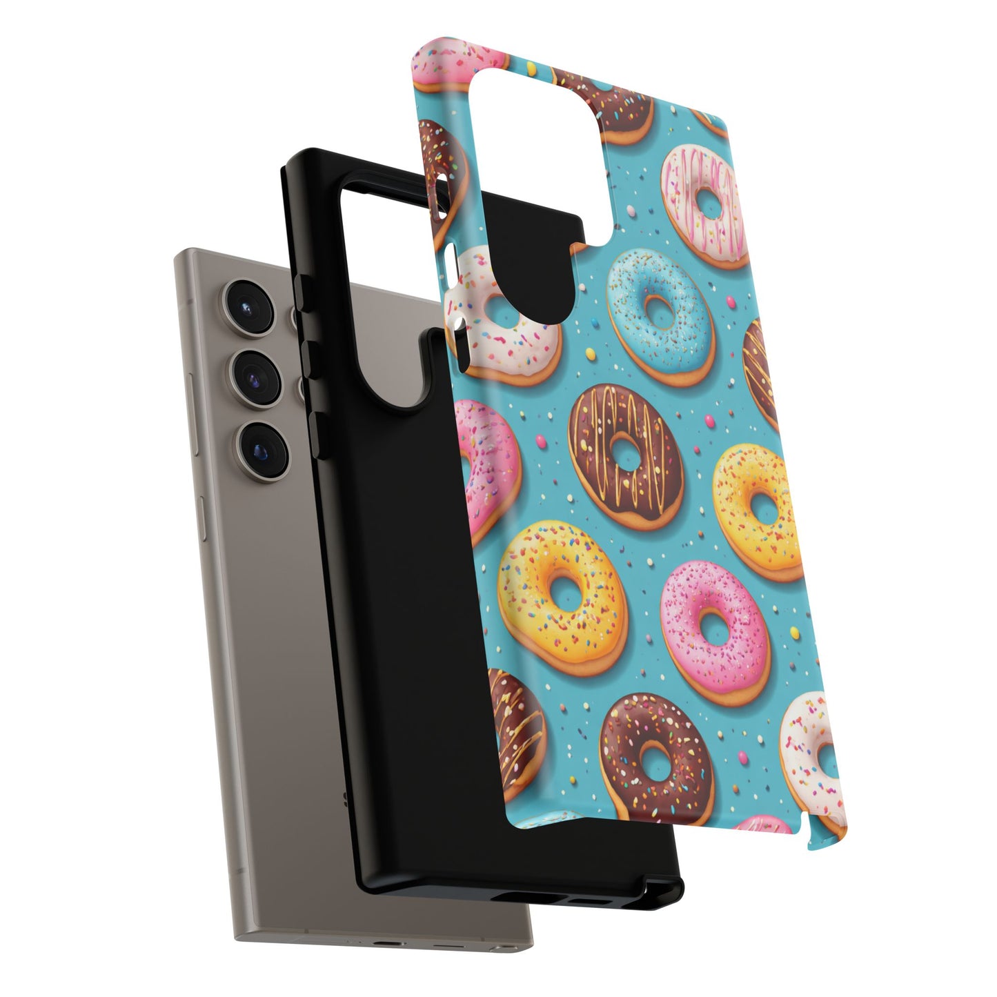 Cute Donut Pattern Phone Case – Colorful Sprinkles Dessert Design for Iphone, Samsung Galaxy and Pixel