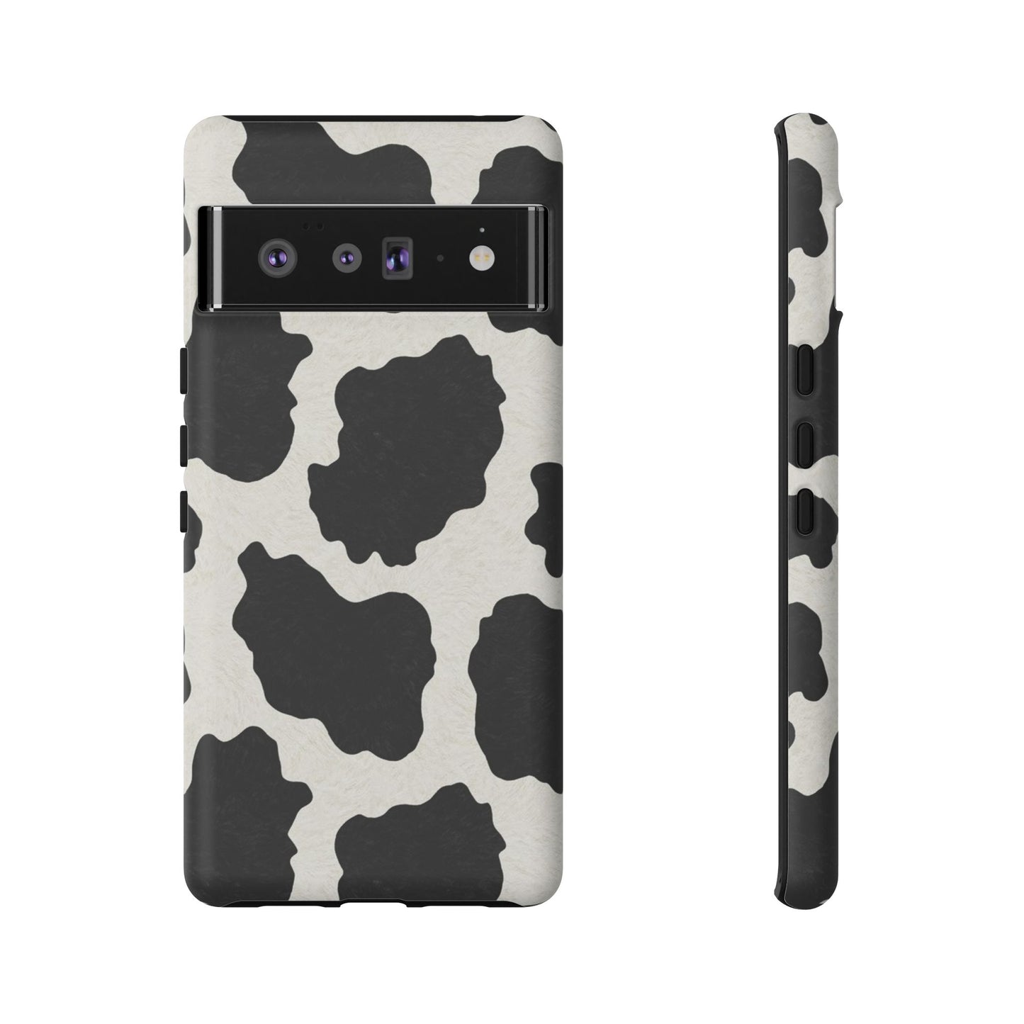 Black & White Cow Print Phone Case | Western Aesthetic iPhone & Samsung Tough Case
