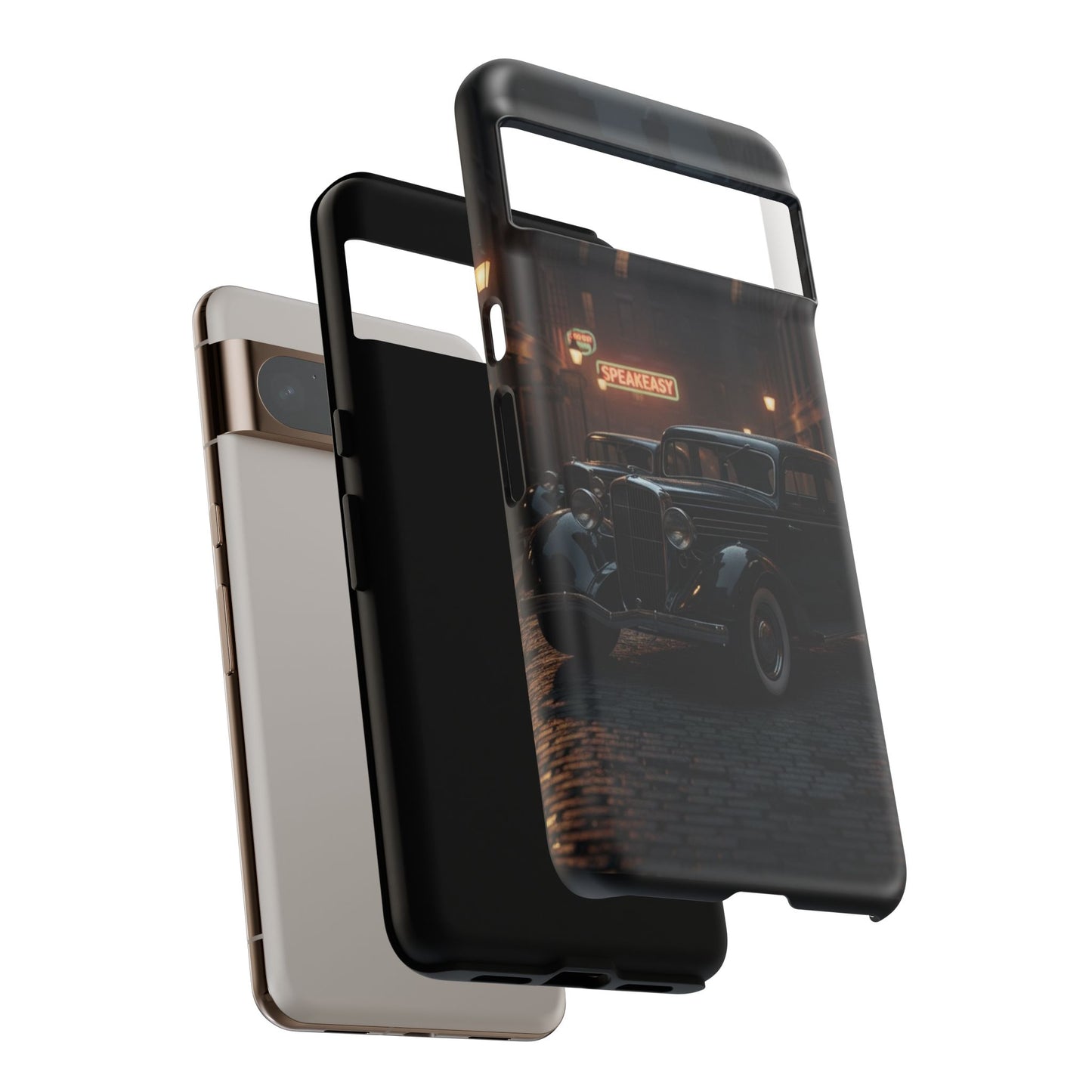 Vintage Classic Car Phone Case | Retro Noir Aesthetic | 1930s Street Scene Tough Case for iPhone & Samsung