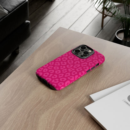 Hot Pink Leopard Print Phone Case – Bold Coquette Leopard Tough Case