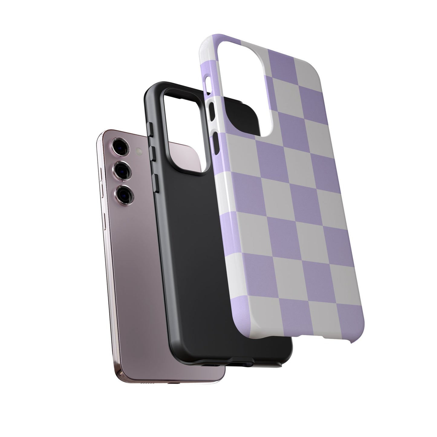 Lavender Checkerboard Phone Case | Pastel Aesthetic Checkered iPhone & Samsung Tough Case