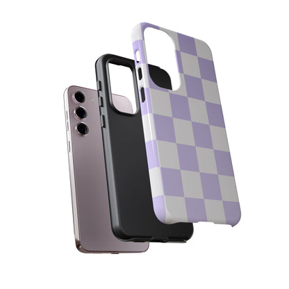 Lavender Checkerboard Phone Case | Pastel Aesthetic Checkered iPhone & Samsung Tough Case