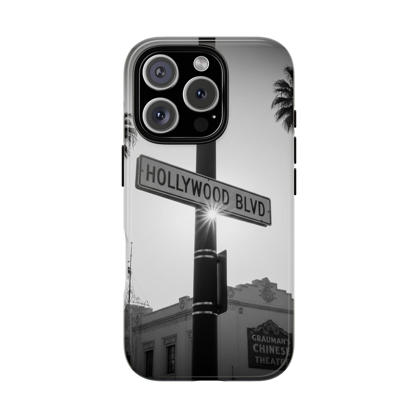 Hollywood Blvd Phone Case | Vintage Los Angeles Street Sign | Black & White LA Aesthetic