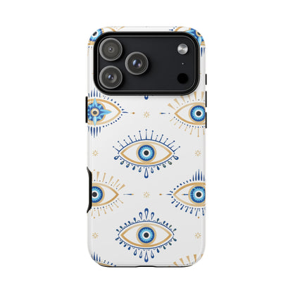 Blue Evil Eye Phone Case – Protective Slim Shockproof Cover for Iphone, Samsung Galaxy and Pixel
