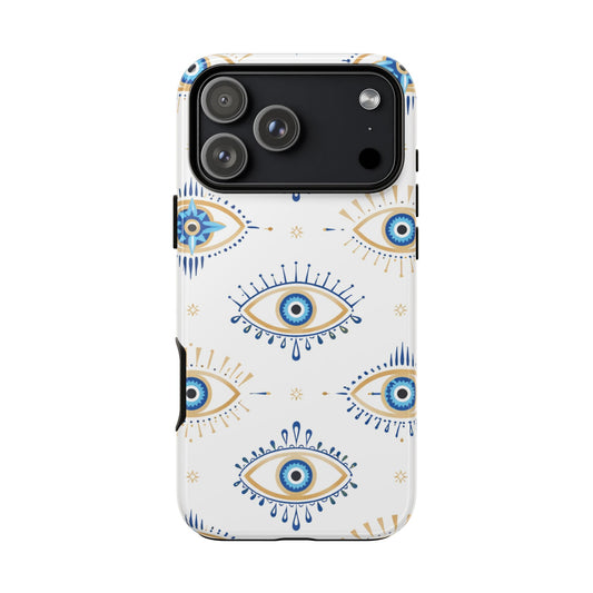 Blue Evil Eye Phone Case – Protective Slim Shockproof Cover for Iphone, Samsung Galaxy and Pixel