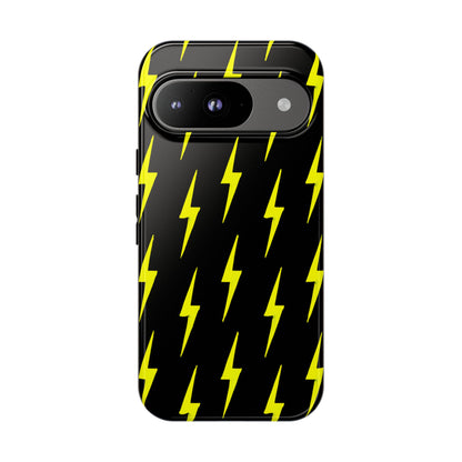 Yellow Lightning Bolt Tough Phone Case | Bold Electric Pattern Case for Iphone, Samsung Galaxy and Pixel