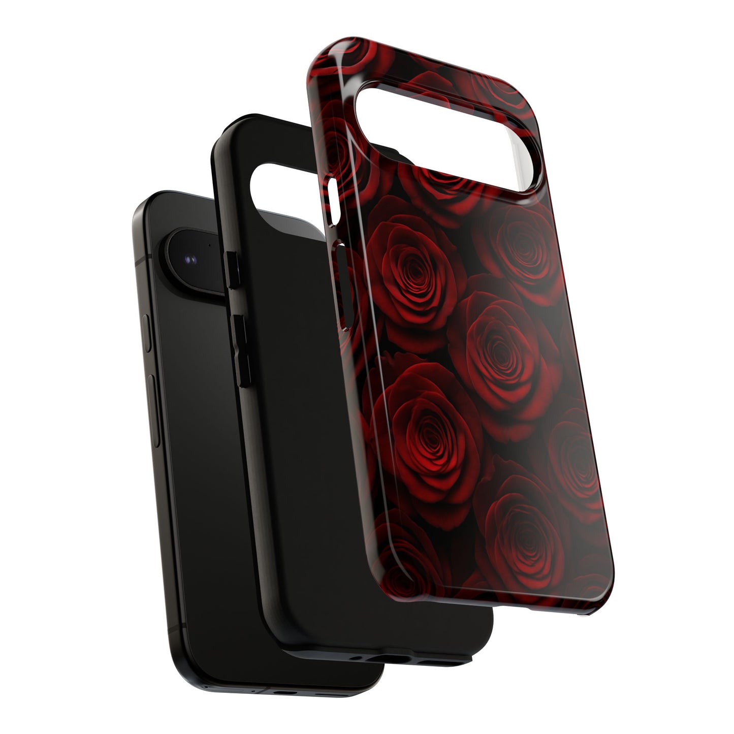 Dark Red Rose Phone Case – Gothic Floral Tough Case (iPhone, Samsung, Pixel)
