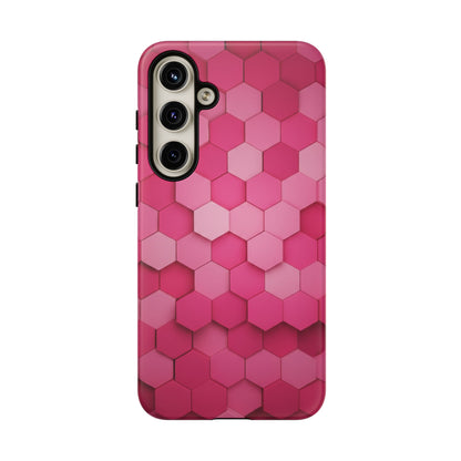 Hot Pink Hexagon Phone Case | Honeycomb Geometric Aesthetic | Cute Pink iPhone & Samsung Tough Protective Case