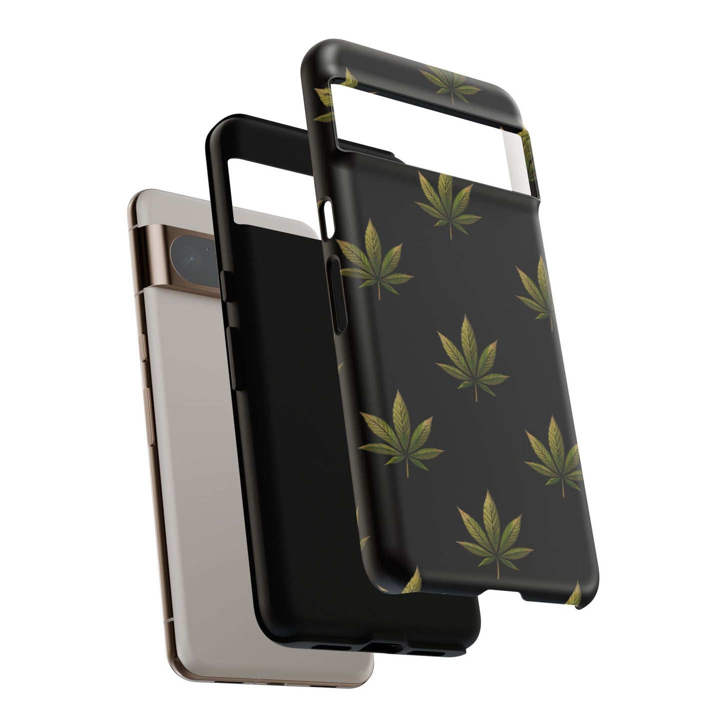 Cannabis Leaf Phone Case Green Weed Leaf Pattern Tough Protective Cover