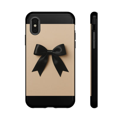 Black Bow Phone Case | Elegant Coquette Bow Design | Chic Neutral Tough Case for iPhone & Samsung