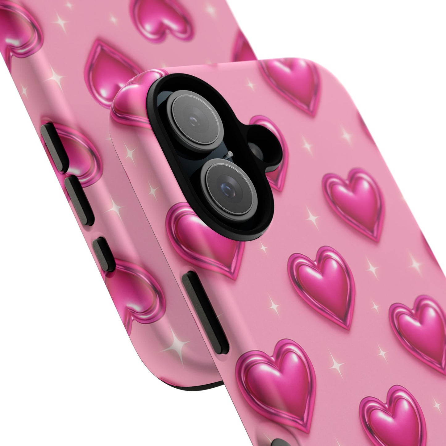 Pink Heart Pattern Phone Case | Tough Protective Case for Iphone, Samsung Galaxy and Pixel