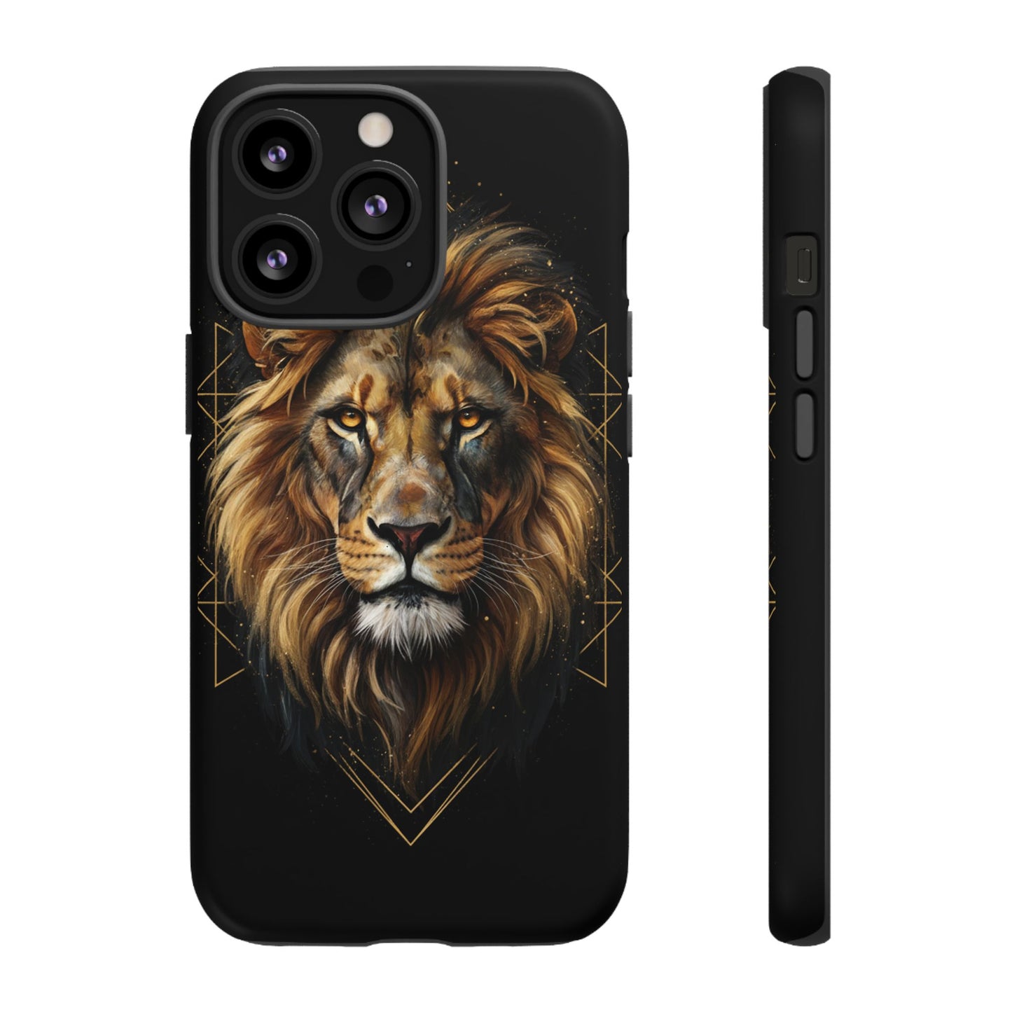 Majestic Lion Phone Case – Black Gold Luxury Lion Art Tough Protective Case