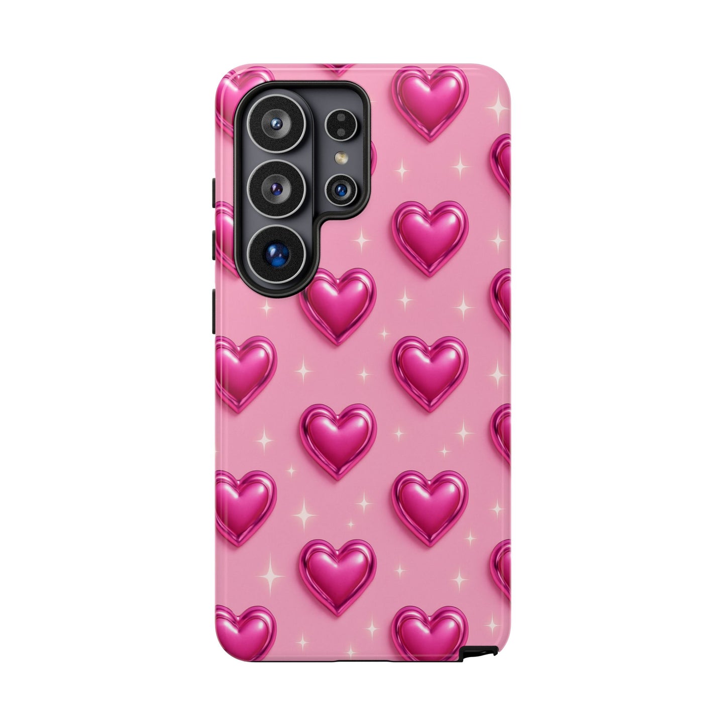Pink Heart Pattern Phone Case | Tough Protective Case for Iphone, Samsung Galaxy and Pixel