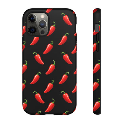 Spicy Chili Pepper Phone Case – Black Cute Hot Pepper Tough Cover for Iphone, Samsung Galaxy and Pixel