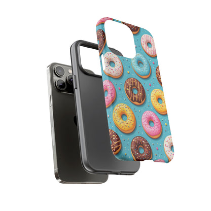 Cute Donut Pattern Phone Case – Colorful Sprinkles Dessert Design for Iphone, Samsung Galaxy and Pixel