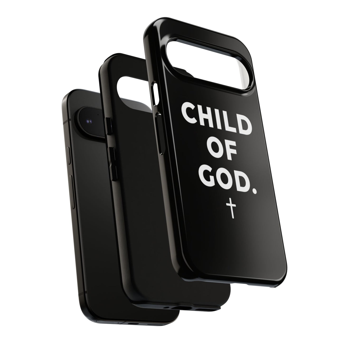Child of God Phone Case Christian Black Aesthetic Cross Tough Cover