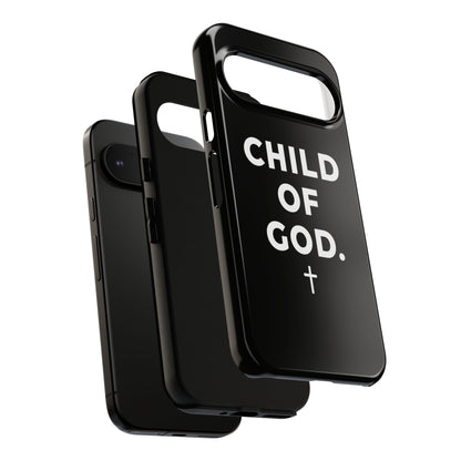 Child of God Phone Case Christian Black Aesthetic Cross Tough Cover