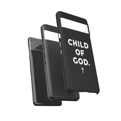 Child of God Phone Case Christian Black Aesthetic Cross Tough Cover