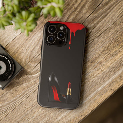 Dark Feminine Red Drip Phone Case – Gothic Glam Tough Cover