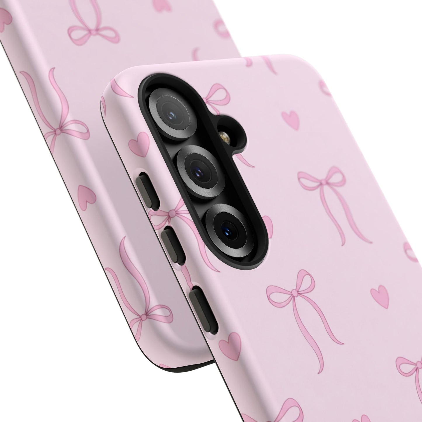 Pink Bow Heart Aesthetic Phone Case – Coquette Cute Tough Cover