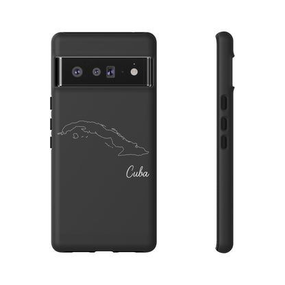 Cuba Outline Phone Case – Minimal Country Map Tough Case (iPhone, Samsung, Pixel)