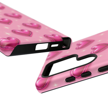 Pink Heart Pattern Phone Case | Tough Protective Case for Iphone, Samsung Galaxy and Pixel