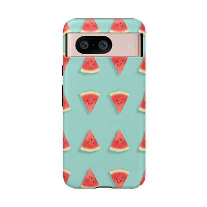 Watermelon Phone Case – Pastel Blue Summer Fruit Tough Case (iPhone, Samsung, Pixel)