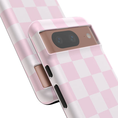 Pink Checkerboard Phone Case | Aesthetic Tough Protective Case