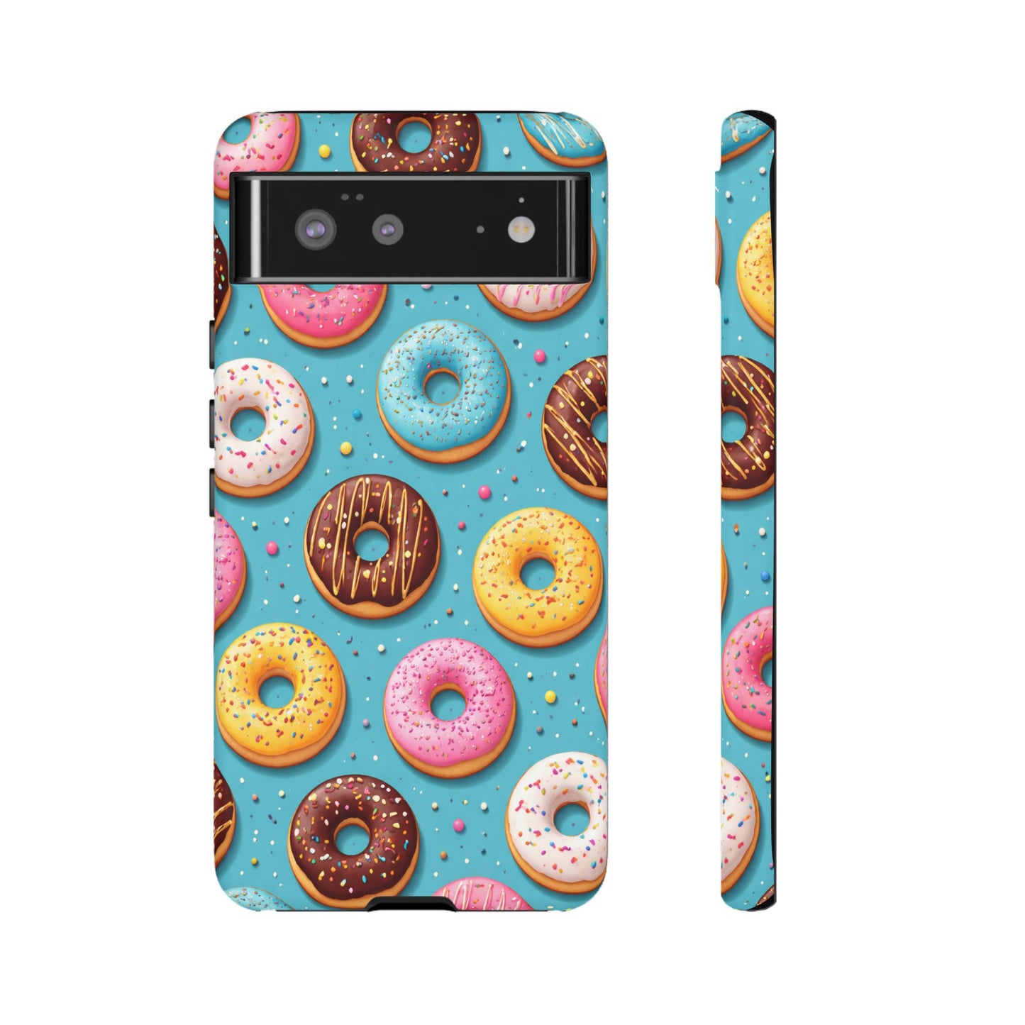 Cute Donut Pattern Phone Case – Colorful Sprinkles Dessert Design for Iphone, Samsung Galaxy and Pixel