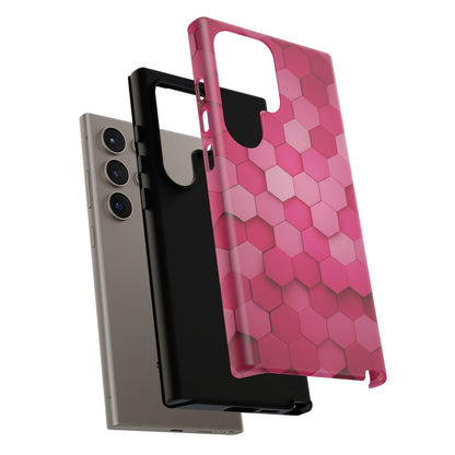 Hot Pink Hexagon Phone Case | Honeycomb Geometric Aesthetic | Cute Pink iPhone & Samsung Tough Protective Case
