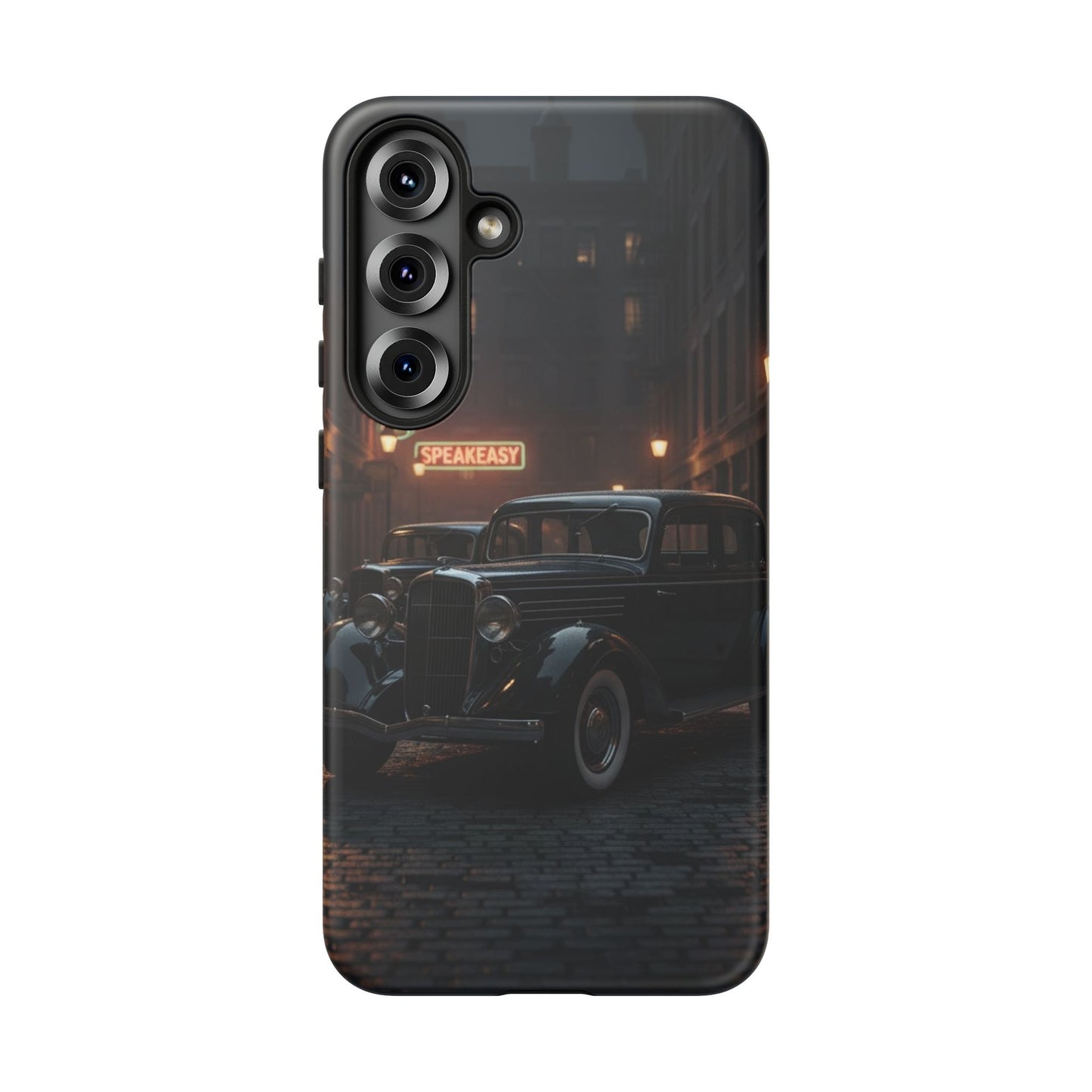 Vintage Classic Car Phone Case | Retro Noir Aesthetic | 1930s Street Scene Tough Case for iPhone & Samsung
