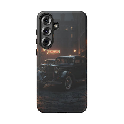 Vintage Classic Car Phone Case | Retro Noir Aesthetic | 1930s Street Scene Tough Case for iPhone & Samsung