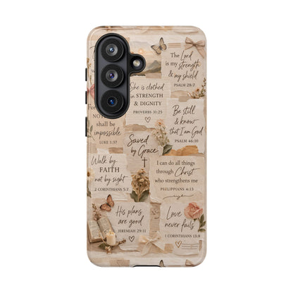 Christian Bible Verse Phone Case | Faith Scripture Aesthetic Floral Christian Case