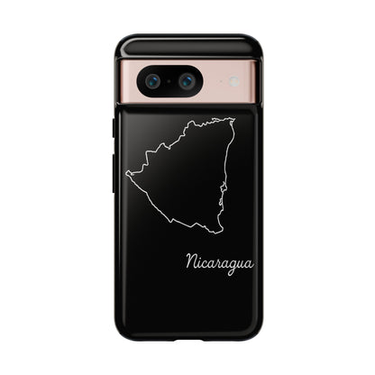 Nicaragua Outline Phone Case – Minimal Country Map Tough Case (iPhone, Samsung, Pixel)