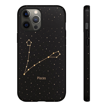 Pisces Zodiac Constellation Phone Case – Luxe Gold Celestial Cover