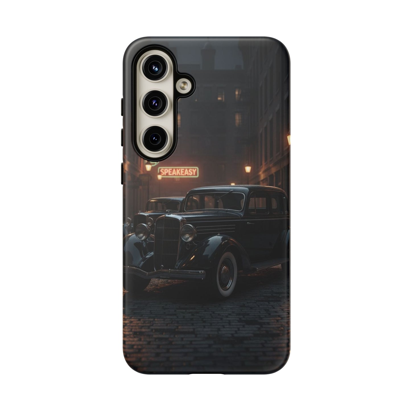 Vintage Classic Car Phone Case | Retro Noir Aesthetic | 1930s Street Scene Tough Case for iPhone & Samsung
