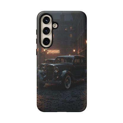 Vintage Classic Car Phone Case | Retro Noir Aesthetic | 1930s Street Scene Tough Case for iPhone & Samsung