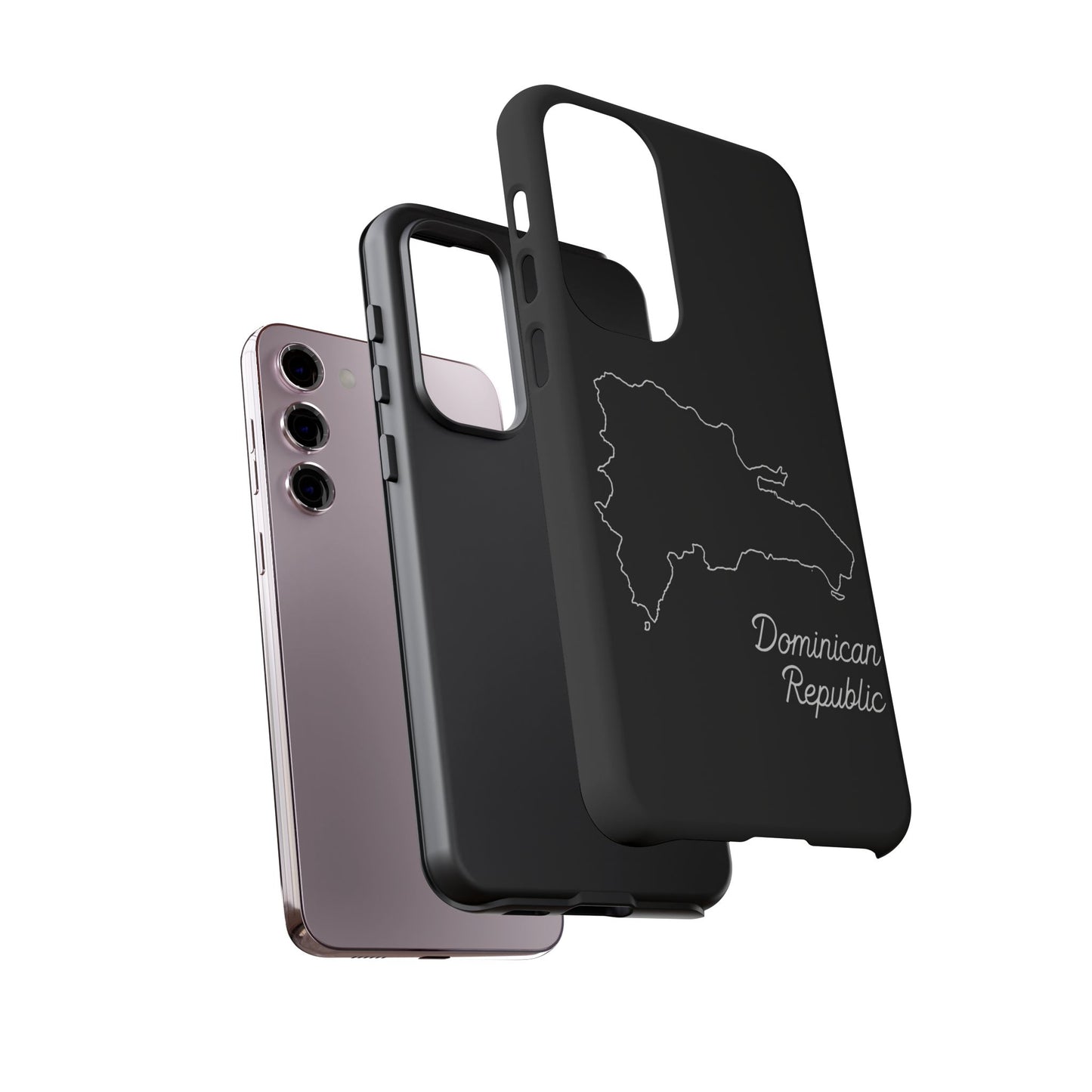 Dominican Republic Outline Phone Case – Minimal Country Map Tough Case (iPhone, Samsung, Pixel)