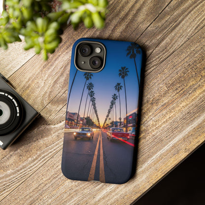 LA Sunset Boulevard Phone Case | Palm Tree Sunset Aesthetic | City Night Tough Case