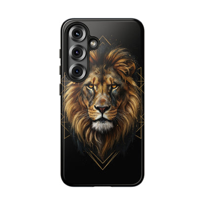 Majestic Lion Phone Case – Black Gold Luxury Lion Art Tough Protective Case