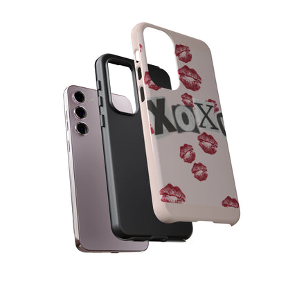 XOXO Kiss Print Phone Case | Coquette Valentine Aesthetic | Cute Pink Lipstick Kiss Tough Case for iPhone & Samsung