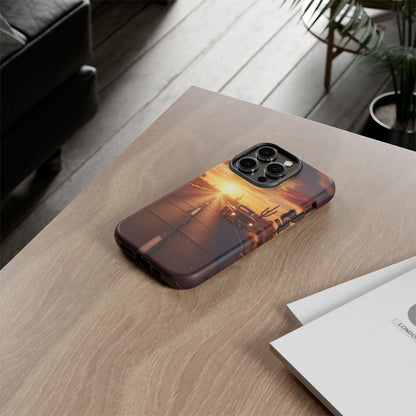 Route 66 Sunset Desert Highway Phone Case – Road Trip Travel Aesthetic Tough Case