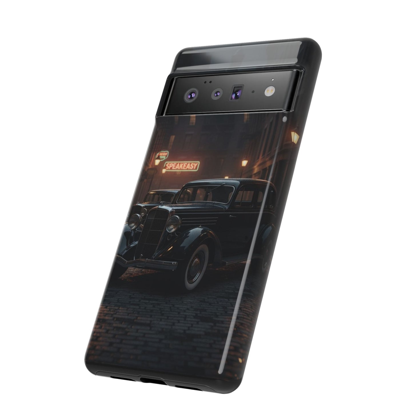 Vintage Classic Car Phone Case | Retro Noir Aesthetic | 1930s Street Scene Tough Case for iPhone & Samsung
