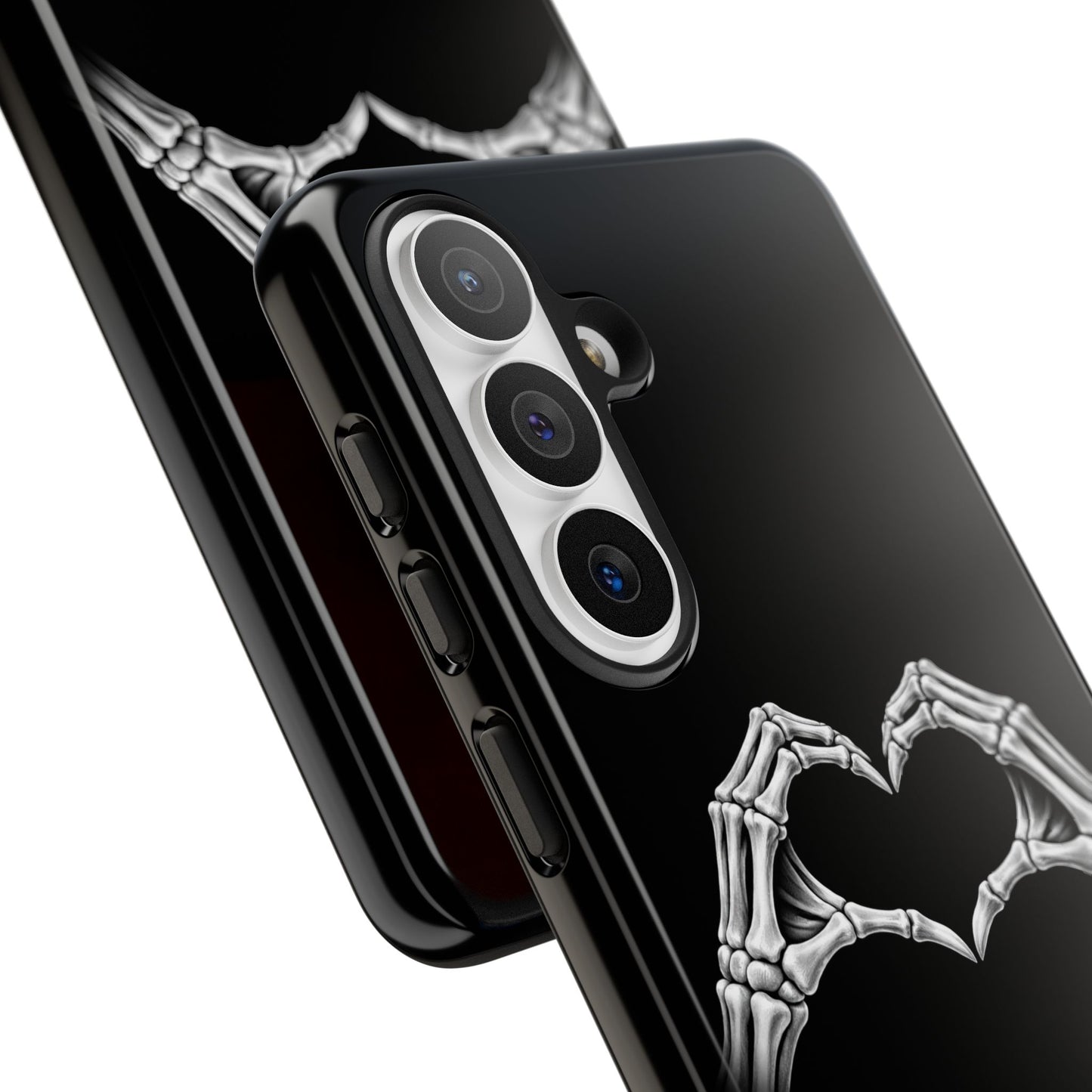 Skeleton Hands Heart Phone Case | Gothic Black Protective Cover