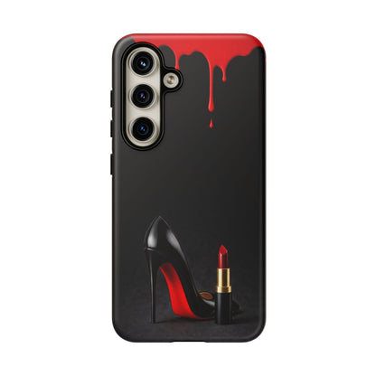 Dark Feminine Red Drip Phone Case – Gothic Glam Tough Cover